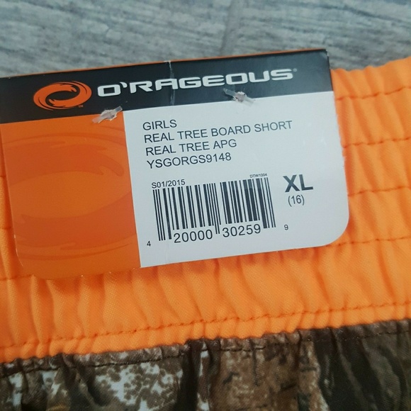 O'RAGEOUS GIRLS REAL TREE BOARD SHORT size XL(16) - Picture 3 of 4